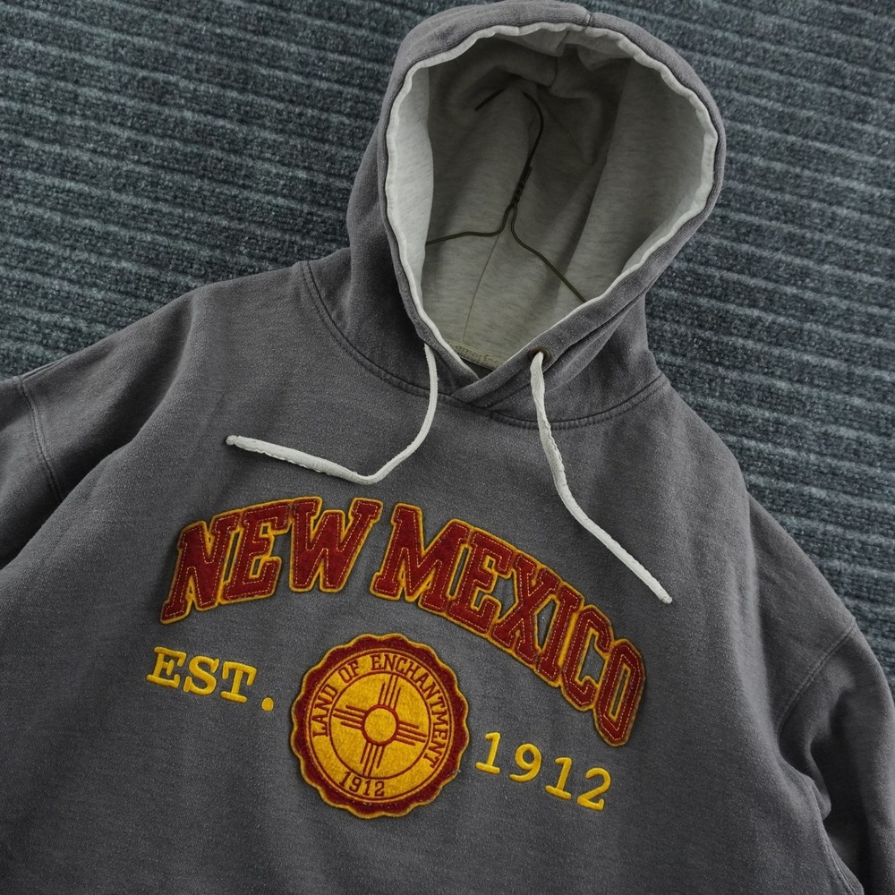 American Crown New Mexico Hoodie Mens Large Gray Graphic Pullover